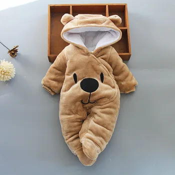 0-3Y Drăguț Urs de Pluș Romper Baby Toddler General Salopeta de Iarna Groasa Cald Exterior Purta un Palton Nou-născut Hanorac cu Fermoar Haine