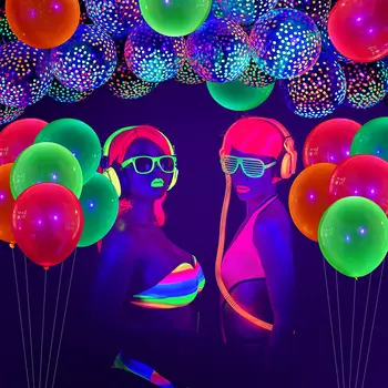 10buc strălucire petrecere Baloane neon Fluorescent Ballon stralucesc in lumina UV Balon 90 petrecere copii, Petrecere de Aniversare Fericită Decor