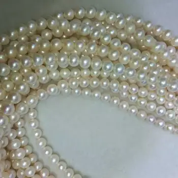 16 inch,8-9 mm AA+ de înaltă luciu alb perfect rotund natura de apă dulce perla luciu ridicat