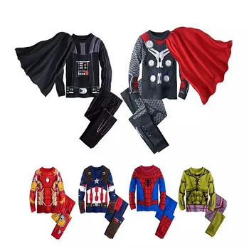 2 buc super-Eroi Marvel Seturi pentru Băiatul Copii Tricou Spider-Man Costum Cosplay Copii Captain America Îmbrăcăminte Cu mantie