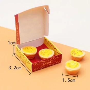 2 Cutii 1:12 Miniatură Păpuși Ou Tartă Model pentru Papusa Casa Decor Accesorii Pretinde Alimentare Bucatarie Jucarii