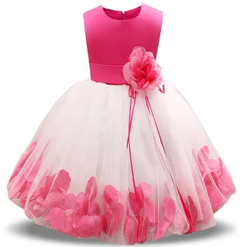 2021 Fete Petală de Trandafir Tiv Prințesă Drăguț Rochie Florale de Crăciun pentru Copii Rochii Pentru Nunta Fetei Ziua de nastere Vestidos Rochie de Petrecere 4-10Y