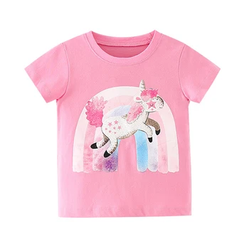 2022 Bumbac Fete T-shirt Copil Haine Copil Teuri Haine de Vara cu Maneci Scurte pentru Copii Bluze pentru Fete Pentru Copii Toddler T-shirt