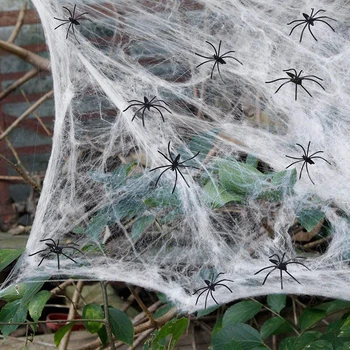 2022 Halloween DIY Alb panza de Paianjen Decoratiuni de Halloween Pentru Casa Albă de Bumbac Web Plastic Negru Spider Decor Petrecere