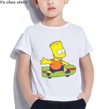 2022 pentru Copii T-shirt Bart Skaten Băiat de Desene animate Fata Tricou Copii, Baby Toddler Desene animate pentru Copii T-Shirt de Sus de Îmbrăcăminte Scurt