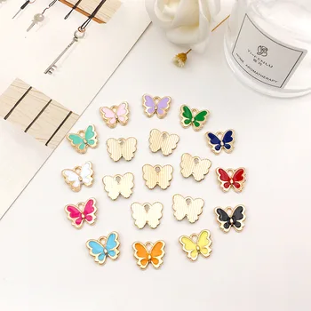 20buc Fluture de Culoare Smalt Charm Pandantiv pentru a Face Pandantive, Coliere Cercei DIY Accesorii Bijuterii Handmade