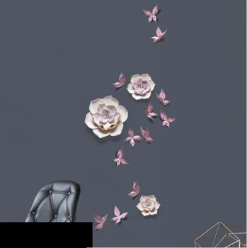 3D Relief Rășină Flori Acasă Agățat de Perete Butterfly Meserii Perete de Fundal Murală Ornament Nunta Living Decor de Perete