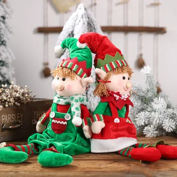 48x15cm Mare de Crăciun de Pluș Picior Elf Papusa Ornamente Băieți și Fete Elf Păpuși Jucărie de Anul Nou Acasă Decoratiuni Pom de Crăciun Decorare