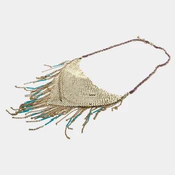 Amorita boutique metal tassel pandantiv colier pentru femei etnice bohemia chian cravată colier bijuterii accesorii