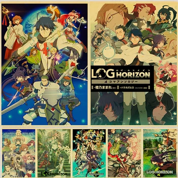 Anime Log Horizon Poster Retro Hârtie Kraft Poster Bar, Cameră Decor Pictura Arta, Autocolant Perete Poza