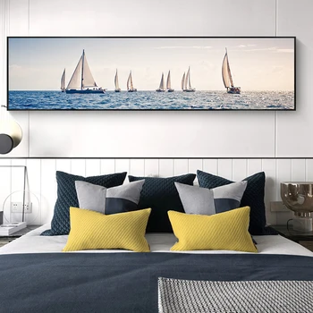 Barcă cu pânze Panza Tablou Peisaj de Postere si Printuri cu Barca pe Mare Arta de Perete Imaginile pentru Camera de zi de Decorare Acasă Cuadros
