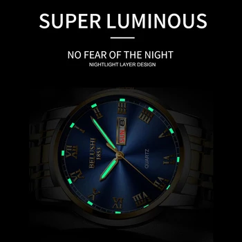 BELUSHI Brand de Top Ceas de Barbati din Oțel Inoxidabil de Afaceri Prezent Ceas rezistent la apa Luminos Ceasuri Mens Sport de Lux Cuarț Încheietura mîinii Ceas