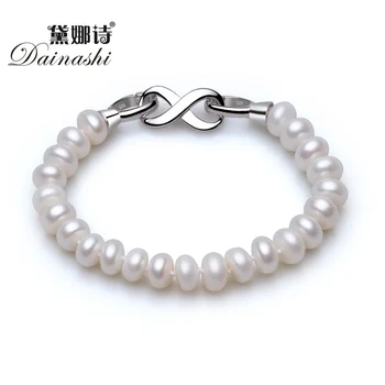 Dainashi 925 de bijuterii de argint incuietoare 8-9 mm alb roz violet perla naturala farmecul bratari 18cm pearl bijuterii brățări