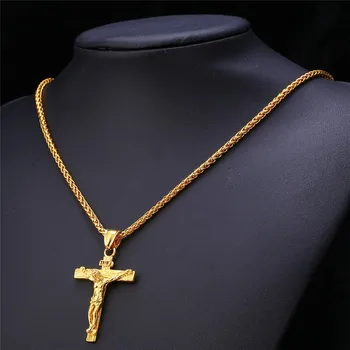 De paști Cruce Isus Pandantive Colier pentru Om de Moda de Epocă Clavicula Lanț de Gât Accesorii pentru Bărbați Bijuterii din Oțel Inoxidabil VGN117
