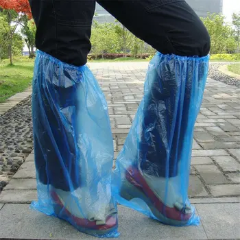 De unică folosință bahile Albastru de Ploaie și Cizme de Acoperire din material Plastic Lungi de Pantof Acoperi Clar Impermeabil Anti-Alunecare Galoș
