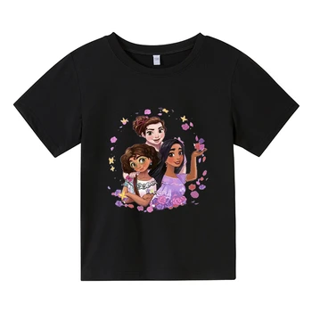 Disney Encanto Mirabel Frumoasa Isabella Floare Magic Princess Fete Print T-shirt de Vară Fată Costum Petrecere de Ziua Teuri Copil