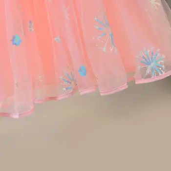 Disney Fete Vestidos Frozen Elsa Rochie de Printesa pentru Copii Plasă de Rochii de Vara Fete de Îmbrăcăminte