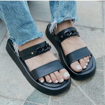 Femei Sandale Platforma Papuci De Moda Deget De La Picior Deschis Sandalias Vara Femeie Talpă Groasă Pantofi Lanț Sexy Peep Toe De Mari Dimensiuni 35~43