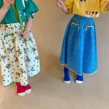 Fetele de primăvară desene animate fuste stil coreean 2022 drăguț copil fată de bumbac, fuste casual little princess 1-7Y