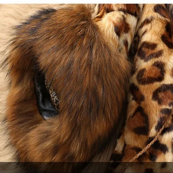 Iarna Faux Blana Femei Leopard de Imprimare Strat de Moda Câine Enot Blană Cald, Femei de Lux, Haine Femei Vrac Maneca Lunga Elegante, paltoane