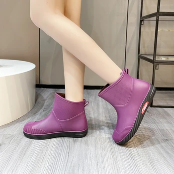 Impermeabil Cizme de Ploaie pentru Fete Femei Pantofi de Lucru Non-Alunecare Anti-Skip Apa Pantofi Cizme Pu 36-40 Dimensiune Moda Womne Cizme 2022