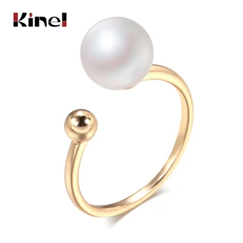 Kinel Fierbinte Pearl Ring Moda Bijuterii 2021 Etnice Mireasa Inel De Nunta Vintage Amendă De 585 De Aur