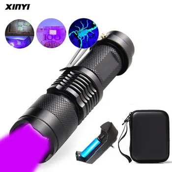 Lanterna UV Ultra Violet de Lumină Cu Funcție de Zoom Mini UV Lumină Neagră de Companie Petele de Urină Detector Scorpion Folosi AA/14500 baterie