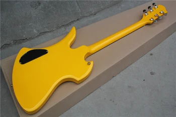 Mg-145, special în formă de chitară electrică, inima rosie design, corp galben, poze reale, pot fi modificate și personalizate, liber de fr