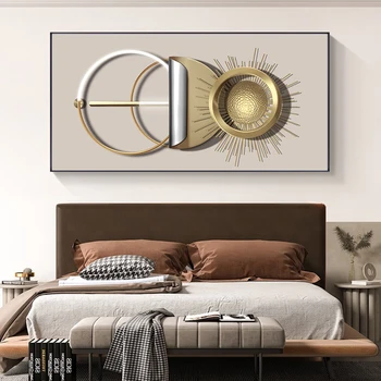 Modern de Aur Rezumat Arta de Perete Geometrice Panza Pictura Postere si Printuri Nordic Home Decor Camera de zi de Decorare Imagini
