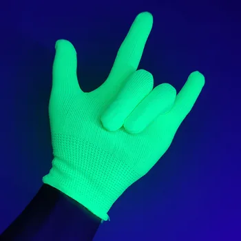 Neon Favoruri de Partid de 20 de Perechi de Manusi Fluorescente Strălucitoare În UV Magie Verde Mănuși 80 Rockstar Petrecere Costum Accesorii