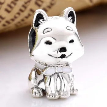 Noi 925 Sterling Silver Charm Japoneză Akita Inu Câine Cu Japonia Pavilion Șirag de mărgele Original se Potrivesc Brățară Colier de Bijuterii DIY