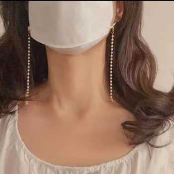 Noi Coreean Vintage Cristal Pearl Ochelari Lanț Pentru Femei De Moda Margele Masca Lanțuri Curea Atârnă Pe Gât Pahare Titularul Coarda