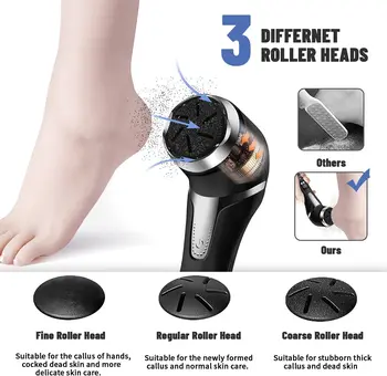 Picior electrice Fișier Reîncărcabil, Impermeabil Piele Tare de Demontare Picior cu 3 Role Picior Fișiere pentru Pielea Tare și Pielea Moartă