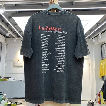 Strada Bărbați Femei INS Urs Abstract Scrisoare de Imprimare T Tricoul Harajuku KANYE Spălat Vechi Retro Tricou