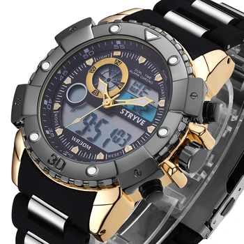 Stryve 8001 Impermeabil ceasuri de mana pentru barbati de vânzări la cald cu mișcare dublă relojes de sex masculin designer de moda pentru bărbați ceasuri de lux