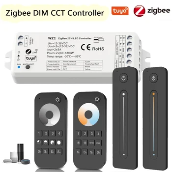 Tuya Zigbee LED Dimmer 2 IN 1 WW CW CCT Controller 12V 24V 36V DC 2.4 G RF Wireless de la Distanță Comutatorul de Atenuare a WZ1 Dimmer pentru Alexa