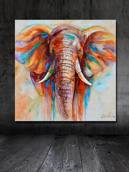 Vopsea Casa De Ornament Decorativ Decor Handmade Mari Canvas Abstract Elefant Pictură În Ulei