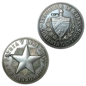1920 Cuba Suveniruri și Cadouri Monede Comemorative de Argint Placat cu Alamă Monedă de Epocă Replica Copia Fisei